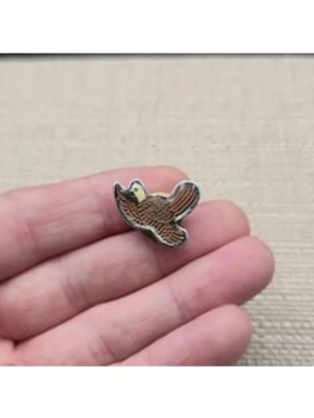 Vintage Flying Brown Bird and White Dove Peace Enamel Collector Lapel Pin A8339